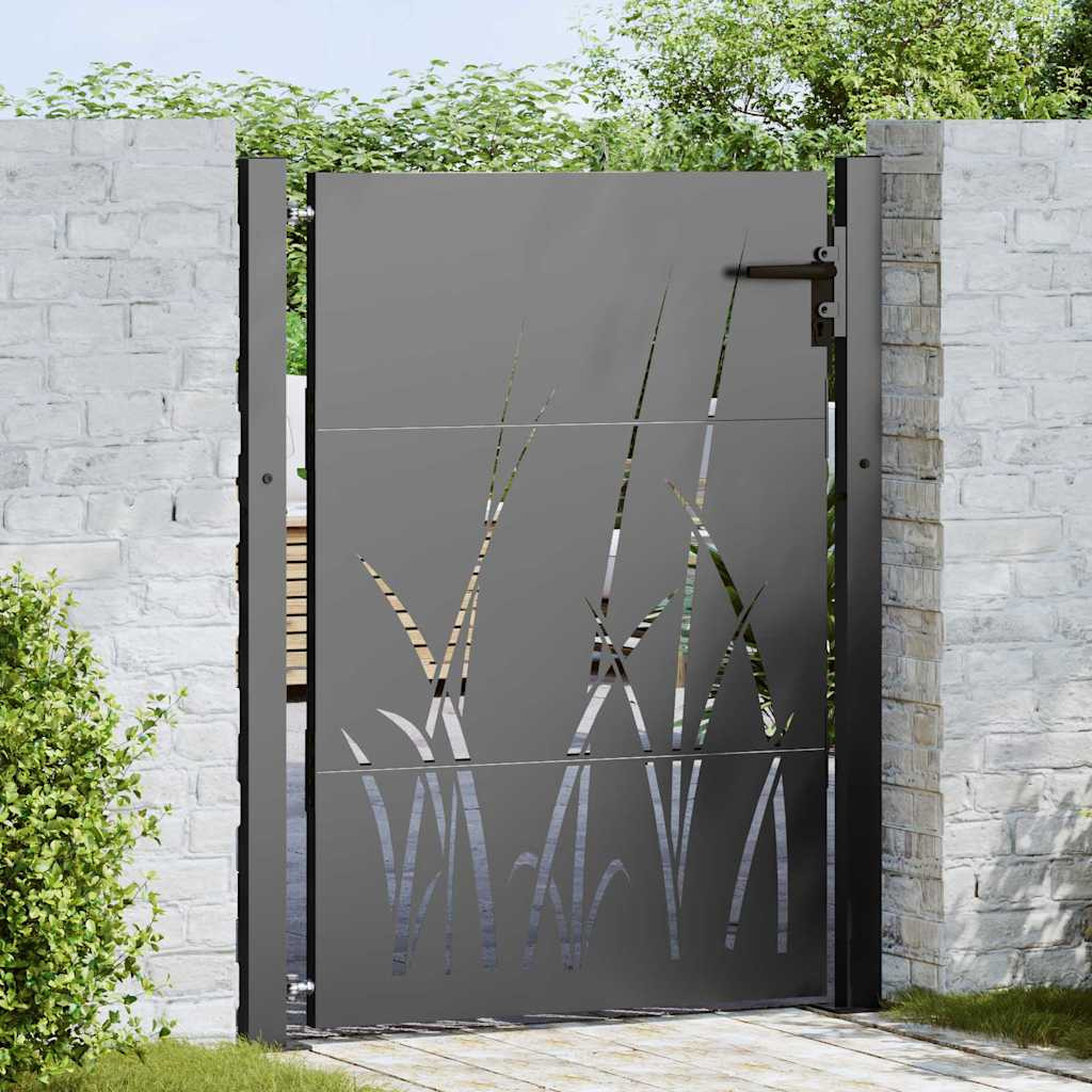 vidaXL Gartentor Schwarz 110 x 155 cm Pulverbeschichteter Stahl