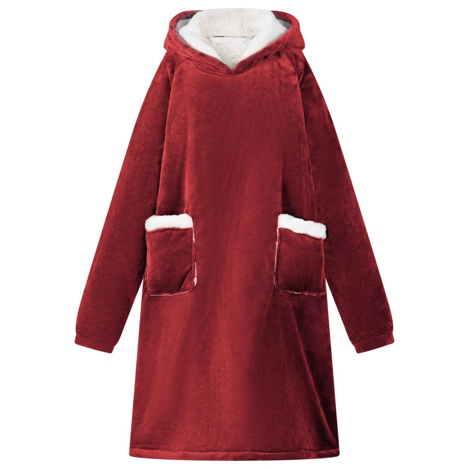 vidaXL Decken-Hoodie Bordeauxrot M Fleece und Flanell