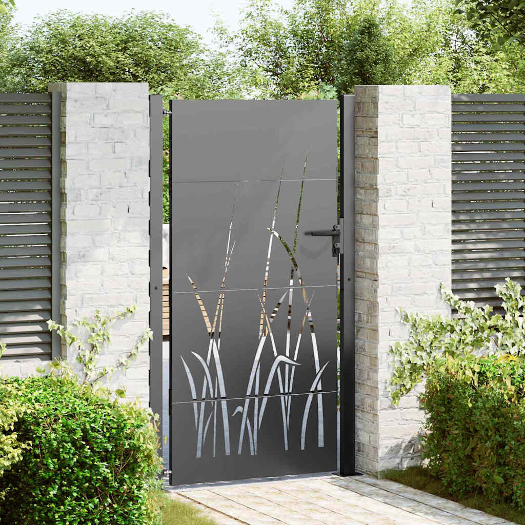 vidaXL Gartentor Schwarz 110 x 180 cm Pulverbeschichteter Stahl