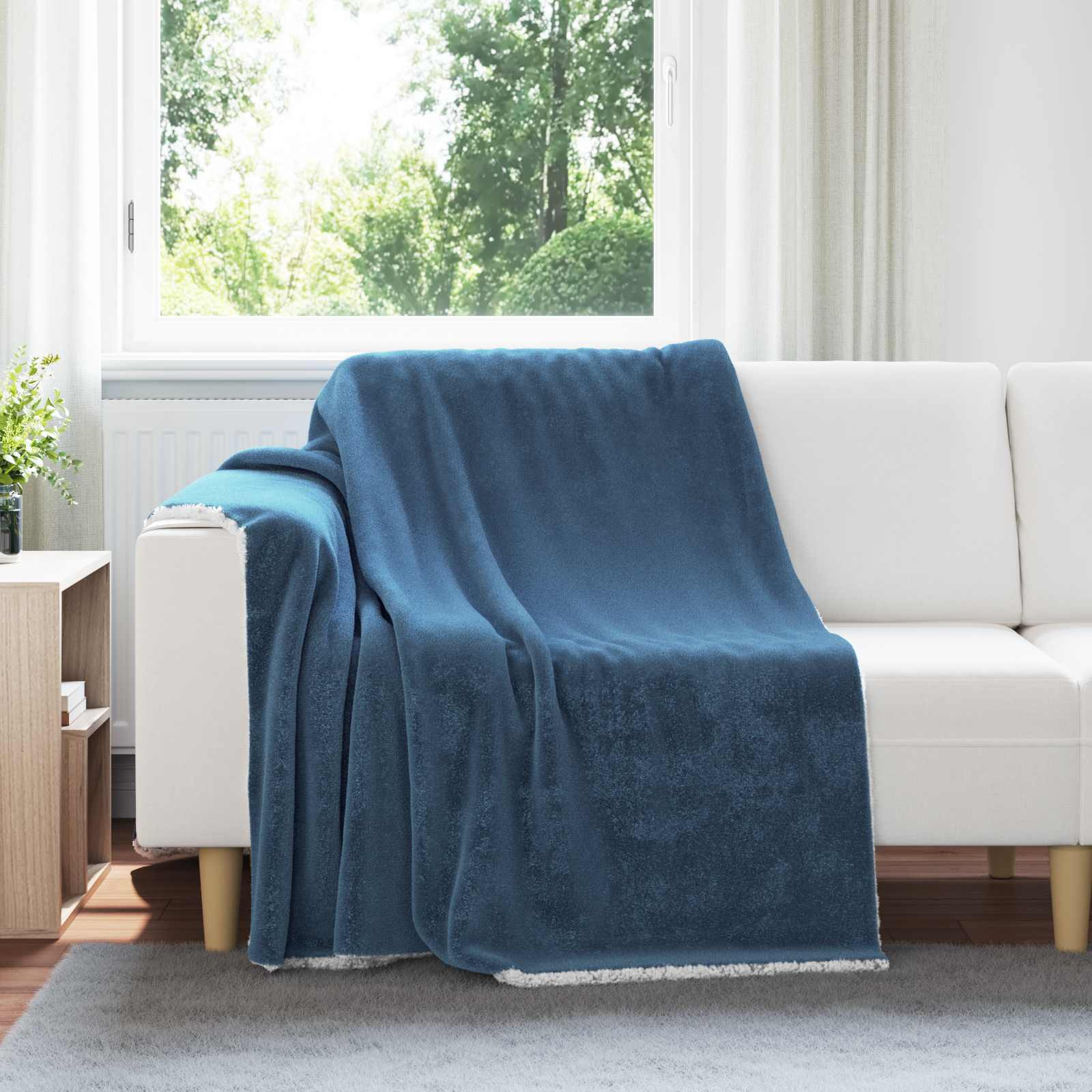 vidaXL Überwurfdecke Marineblau 150 x 200 cm Fleece