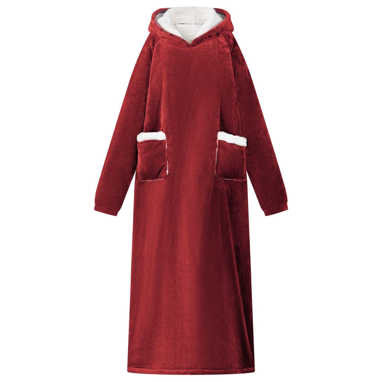 vidaXL Decken-Hoodie Bordeauxrot L Fleece und Flanell