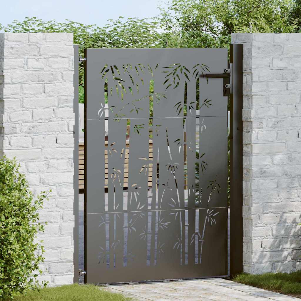 vidaXL Gartentor Schwarz 110 x 155 cm Pulverbeschichteter Stahl