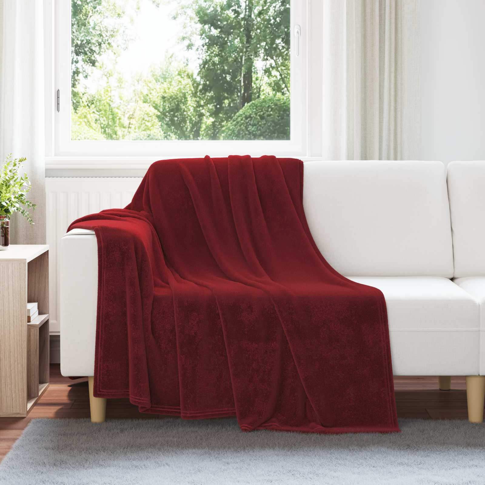 vidaXL Überwurfdecke Bordeauxrot 150 x 200 cm Fleece