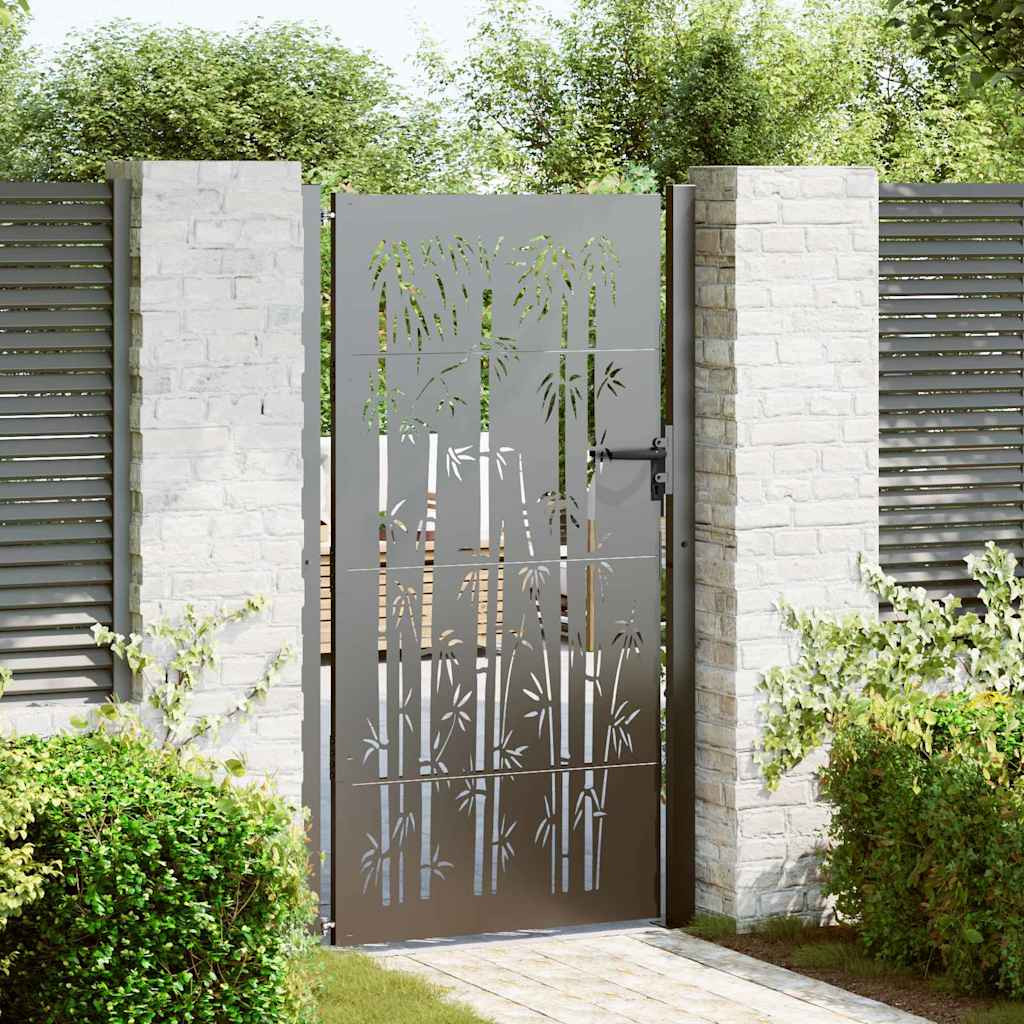 vidaXL Gartentor Schwarz 110 x 180 cm Pulverbeschichteter Stahl