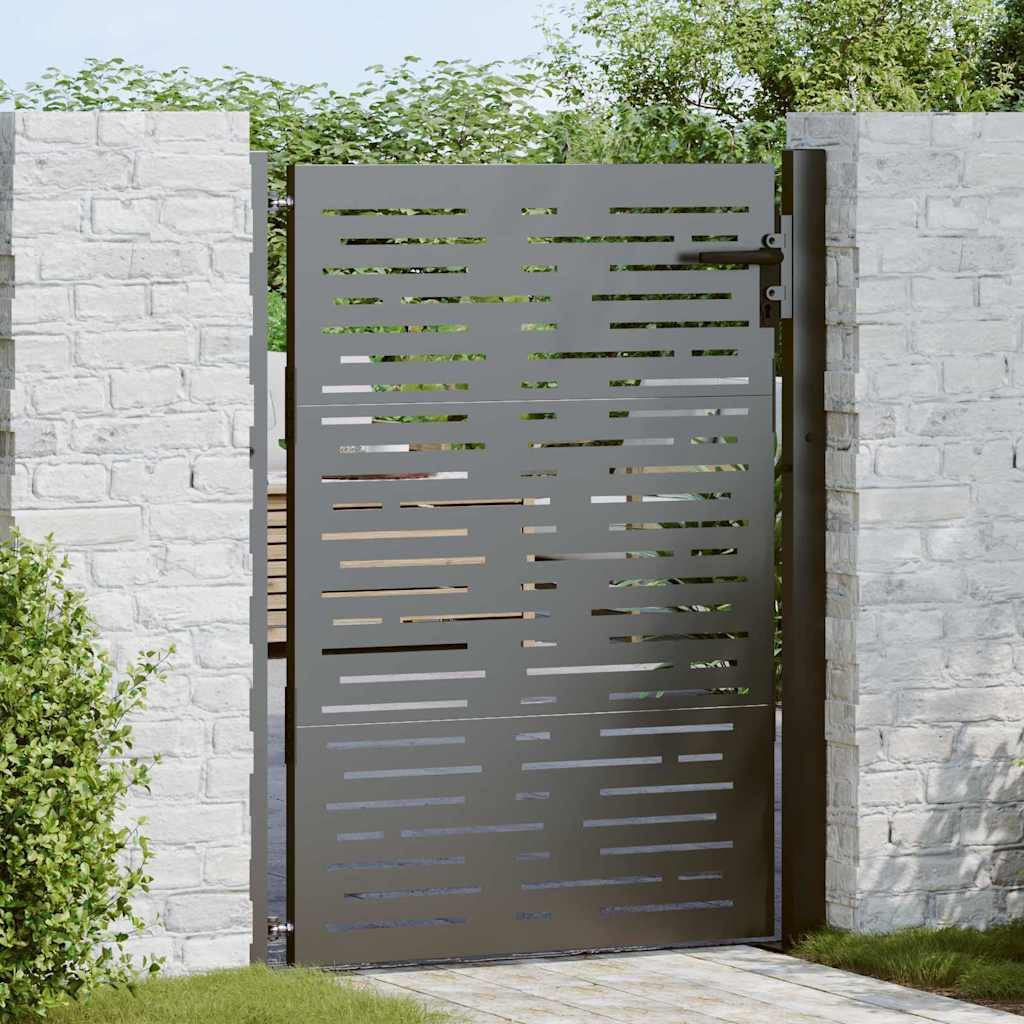 vidaXL Gartentor Schwarz 110 x 130 cm Pulverbeschichteter Stahl
