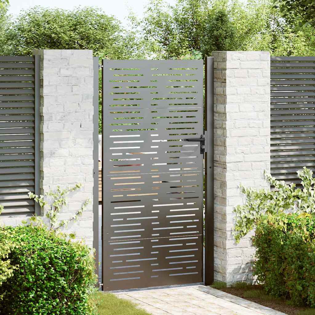 vidaXL Gartentor Schwarz 110 x 205 cm Pulverbeschichteter Stahl