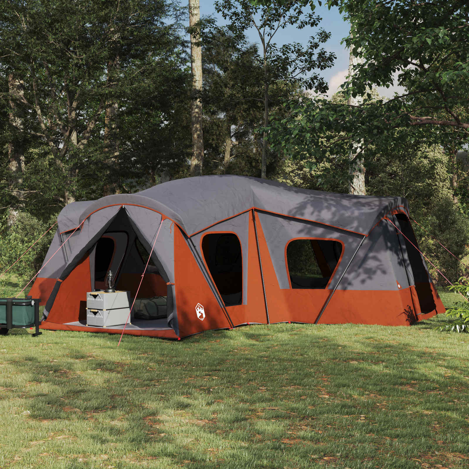 vidaXL Familienzelt Grau und Orange 610 x 610 x 210 cm