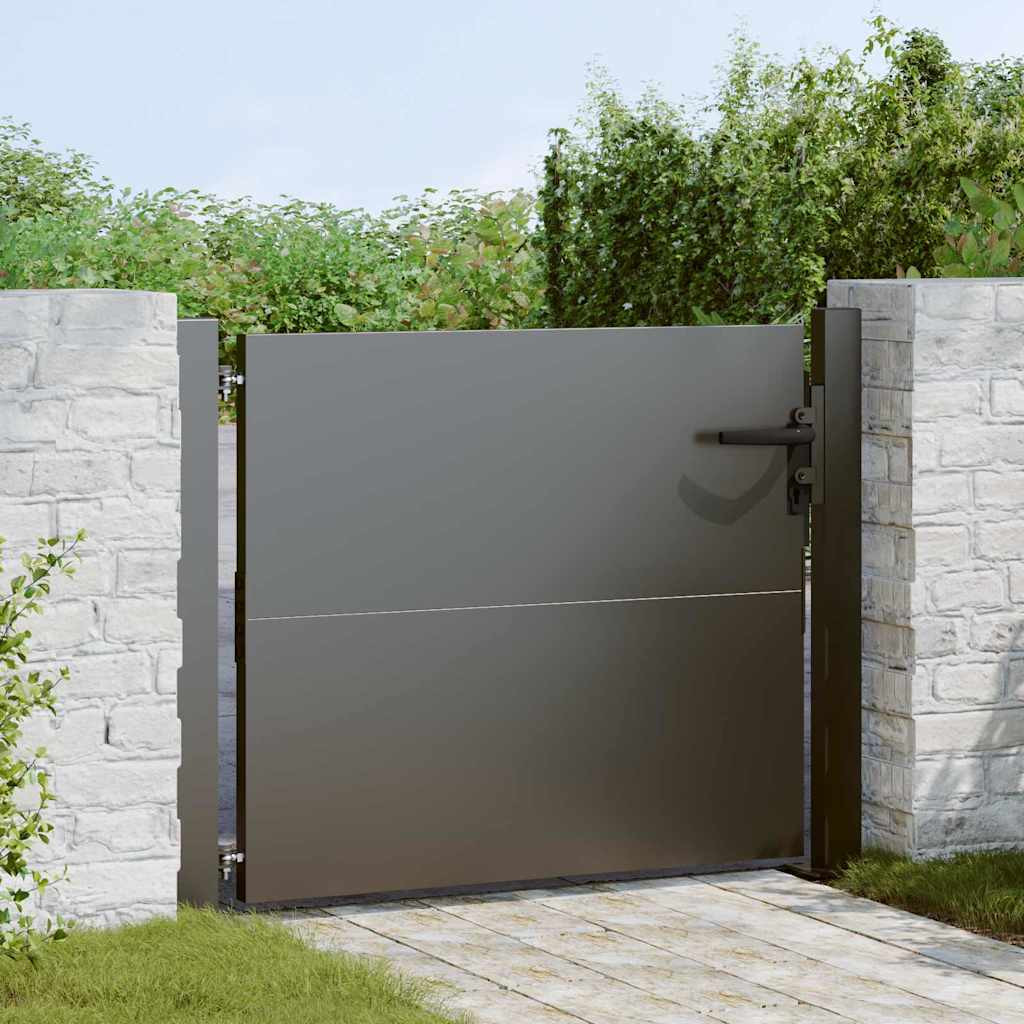 vidaXL Gartentor Schwarz 110 x 105 cm Pulverbeschichteter Stahl