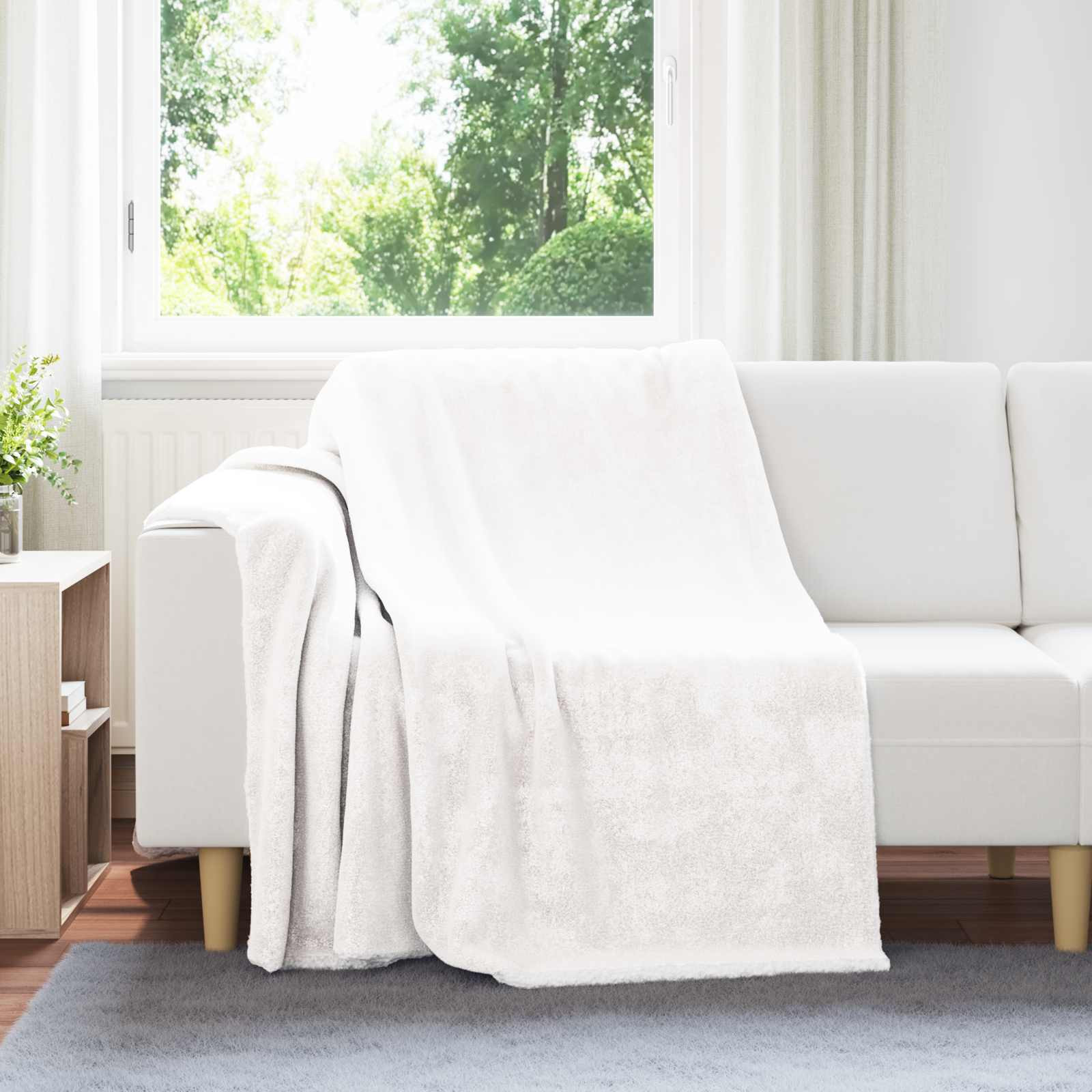 vidaXL Überwurfdecke Weiß 150 x 200 cm Fleece