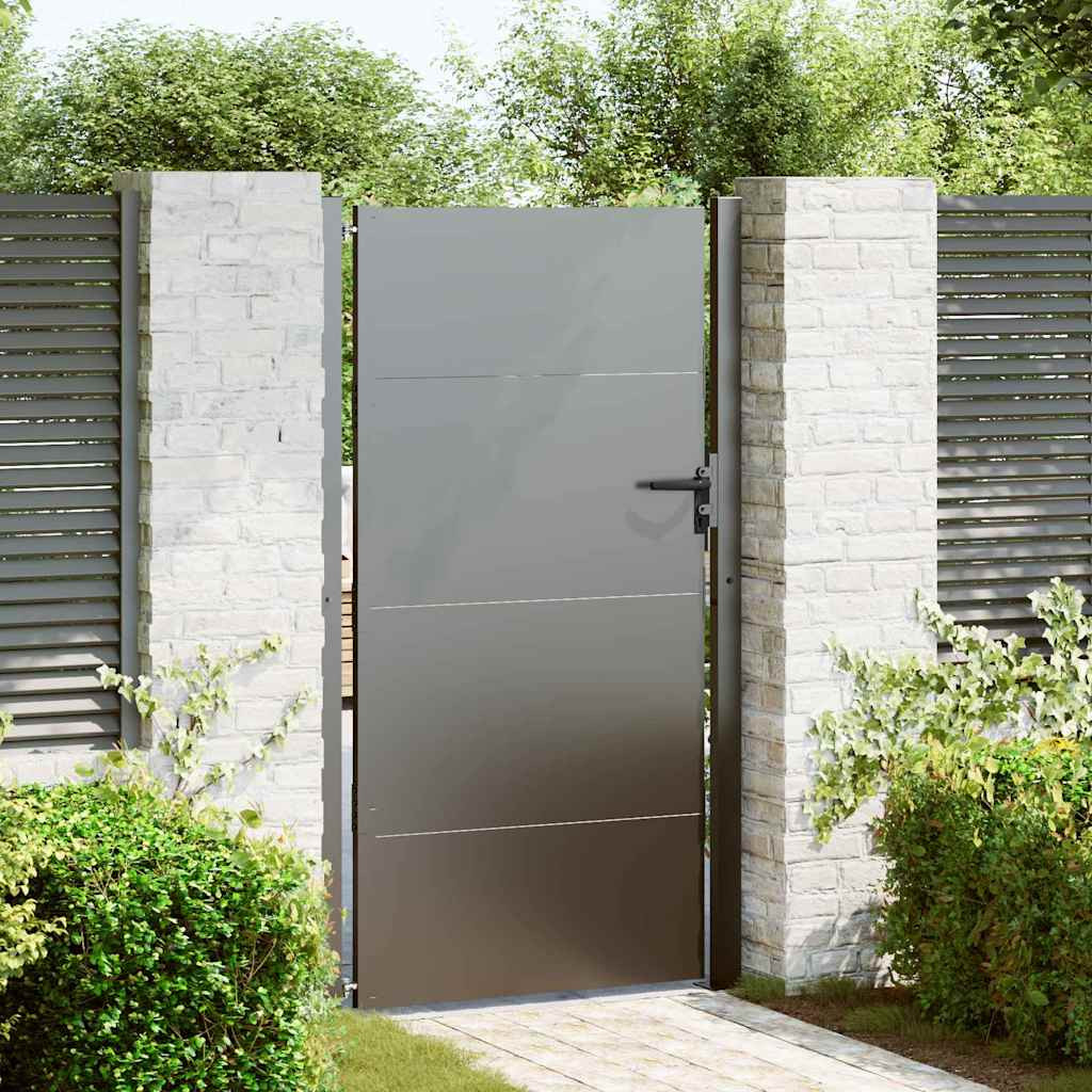 vidaXL Gartentor Schwarz 105 x 205 cm Pulverbeschichteter Stahl