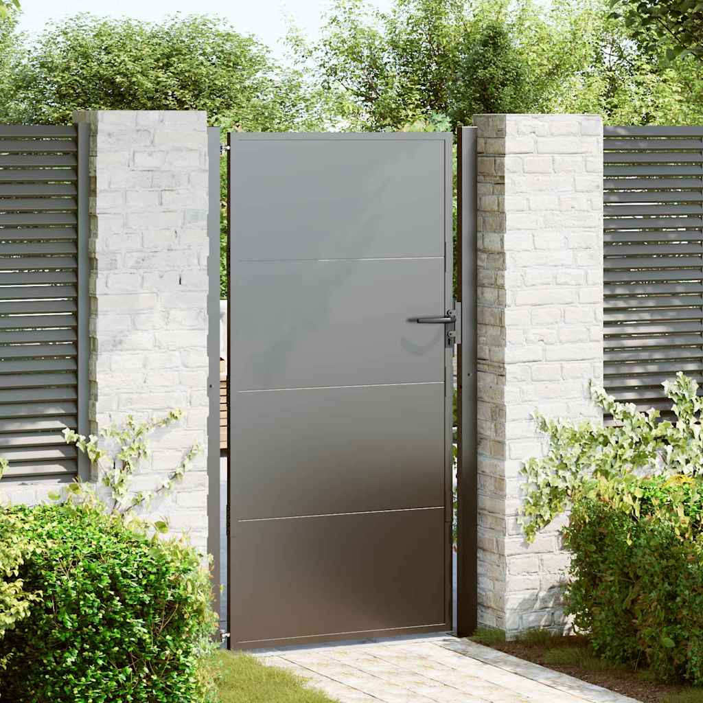 vidaXL Gartentor Schwarz 110 x 180 cm Pulverbeschichteter Stahl
