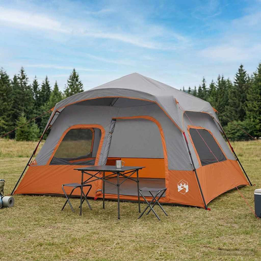 vidaXL Sofort Zelt Grau und Orange 340 x 280 x 190 cm