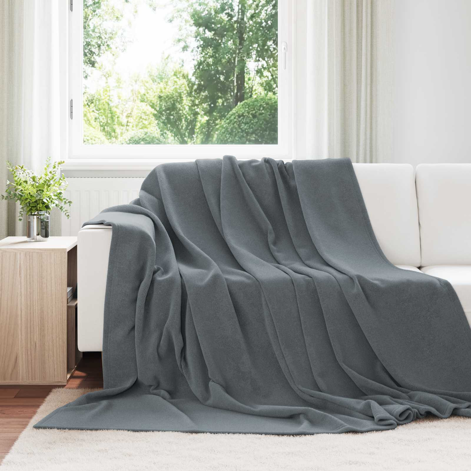 vidaXL Wohndecken 6 pcs Dunkelgrau 220 x 240 cm Fleece