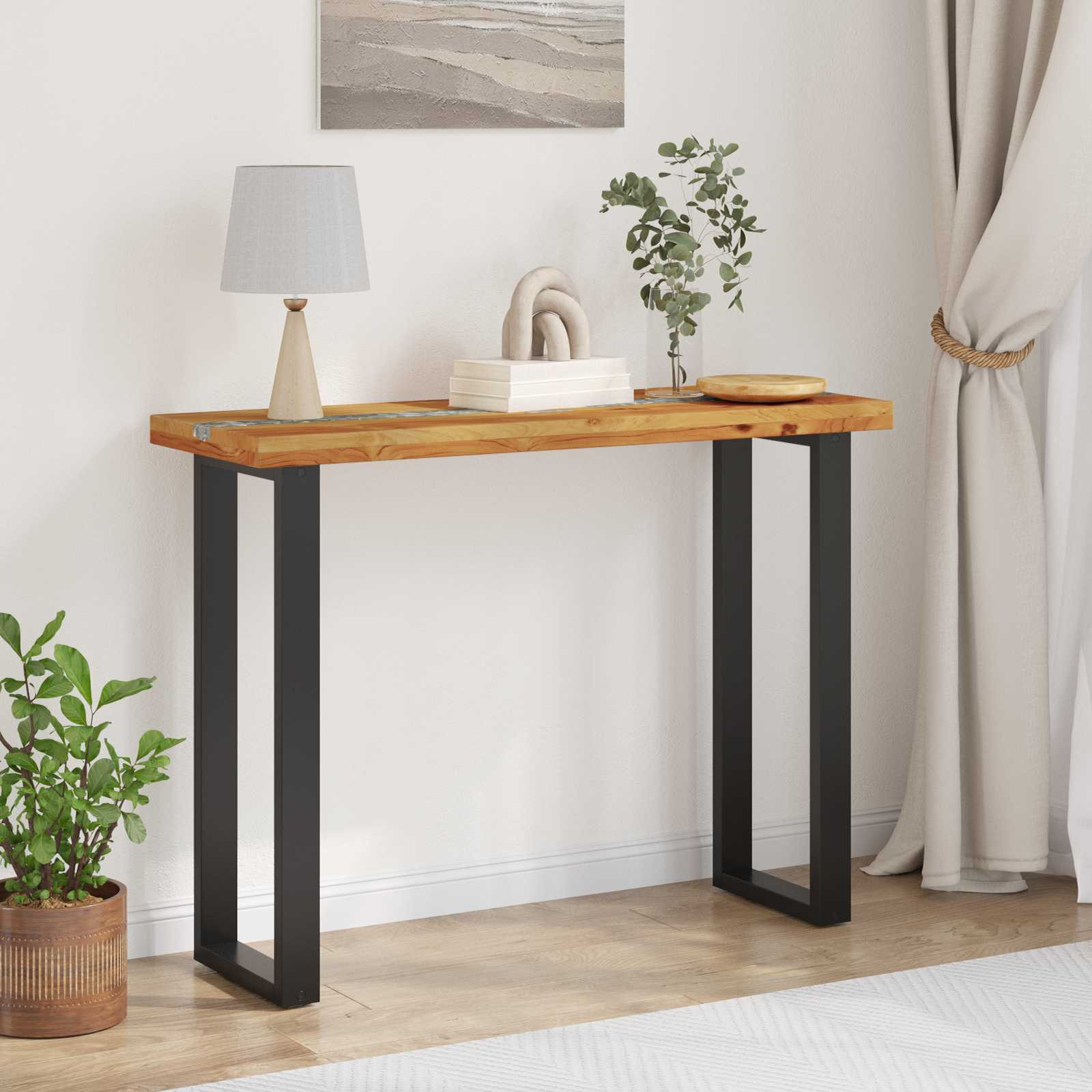 vidaXL Konsolentisch Braun 100 x 35 x 75 cm Massives Teakholz