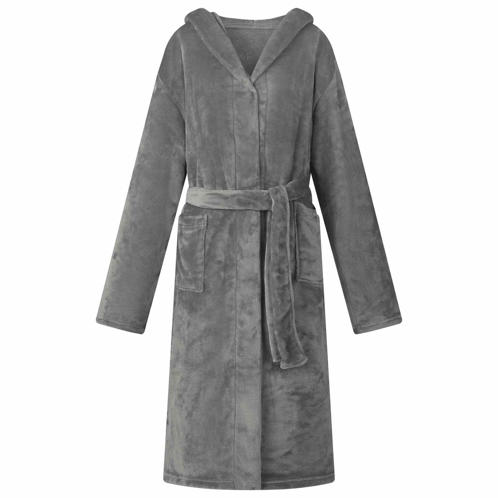 vidaXL Bademantel Hoodie Dunkelgrau XXL Flanell