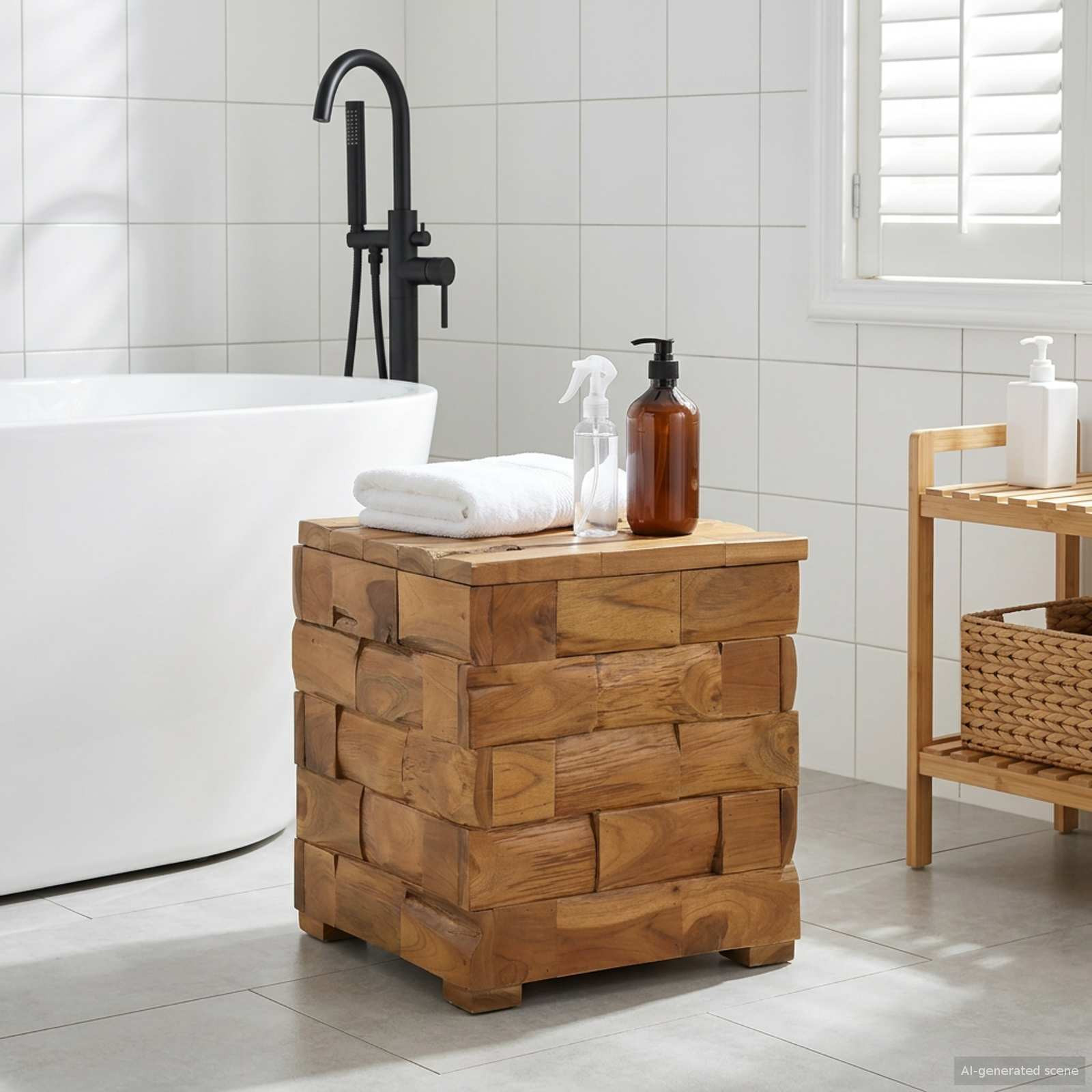vidaXL Aufbewahrungshocker Braun 40 x 40 x 45 cm Massives Teakholz