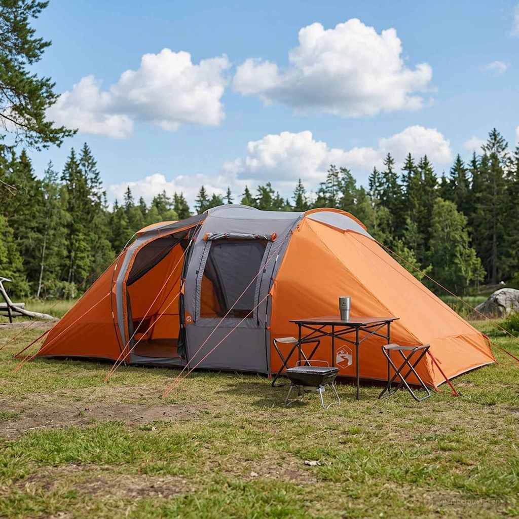 vidaXL Sofort Zelt Grau und Orange 524 x 232 x 192 cm