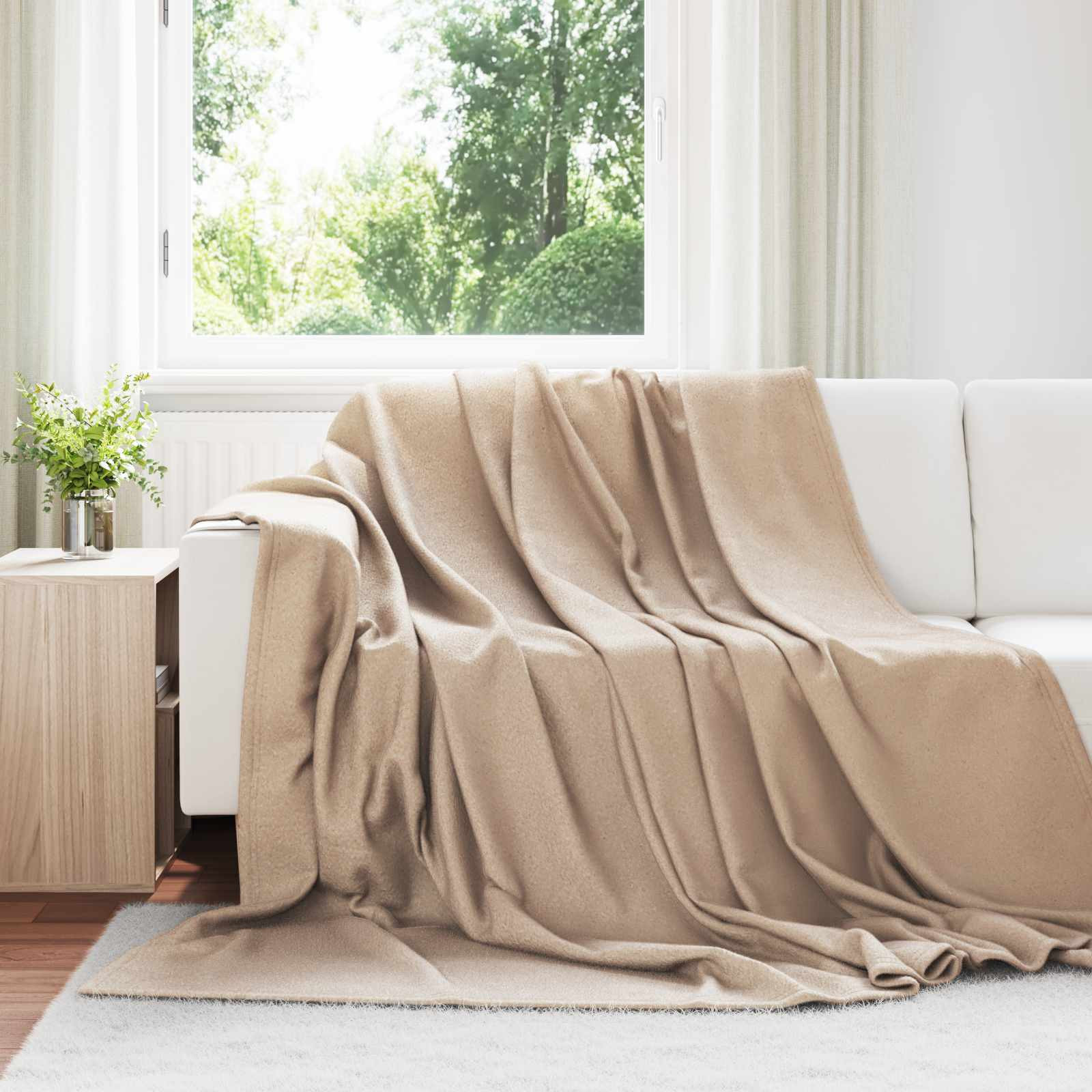 vidaXL Überwurfdecke Kamel 270 x 240 cm Fleece