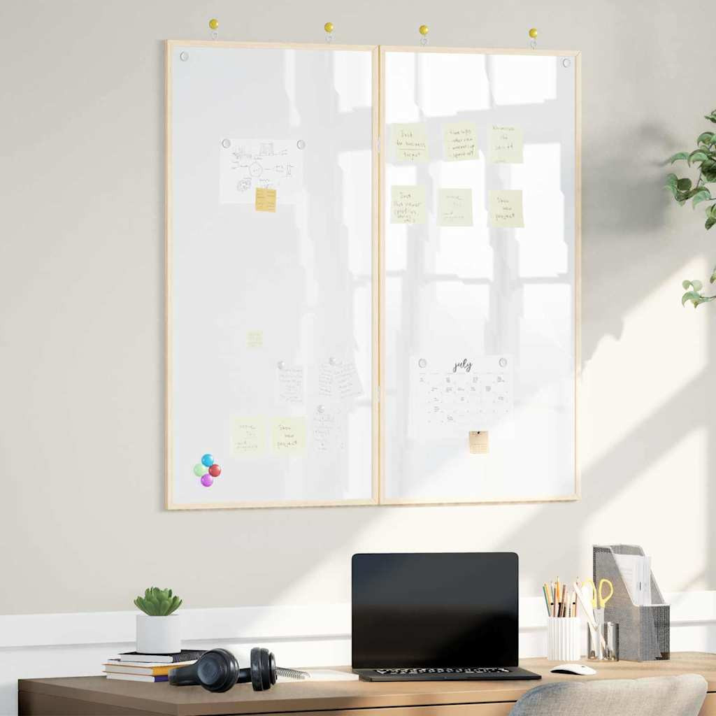 vidaXL Info-Tafel Weiß 100 x 100 x 1,4 cm Massivholz Kiefer