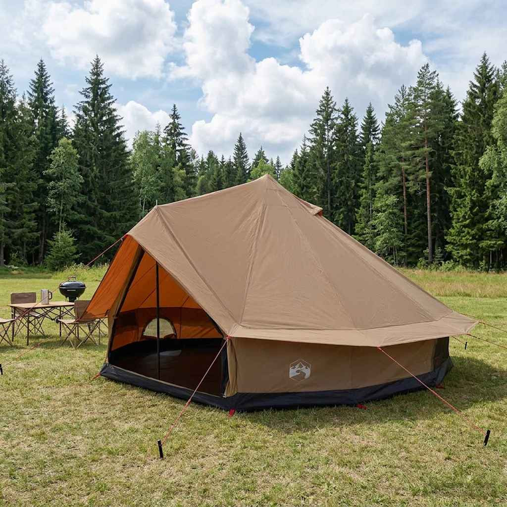 vidaXL Familienzelt Braun 10 Personen Polybaumwolle