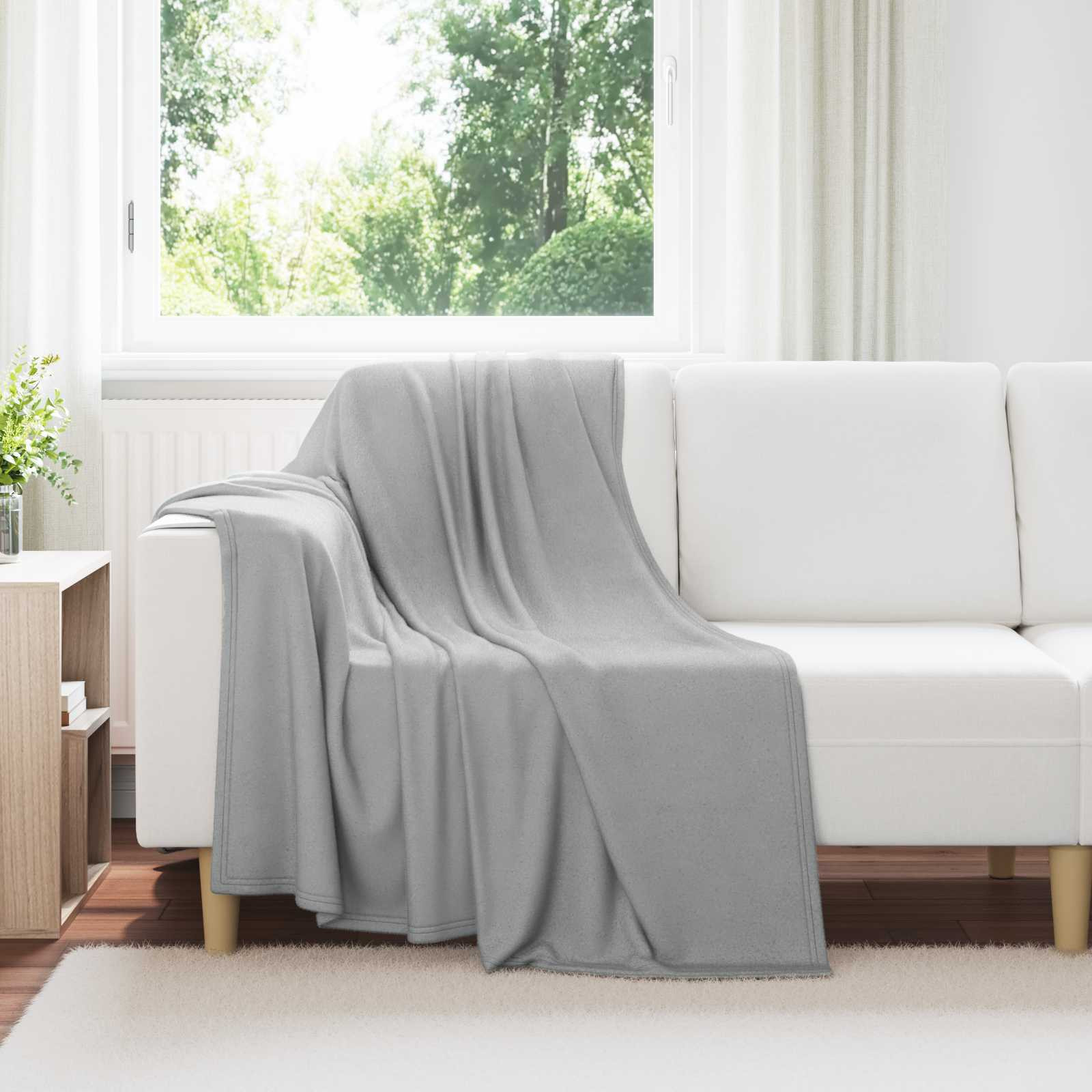 vidaXL Überwurfdecke Grau 170 x 130 cm Fleece