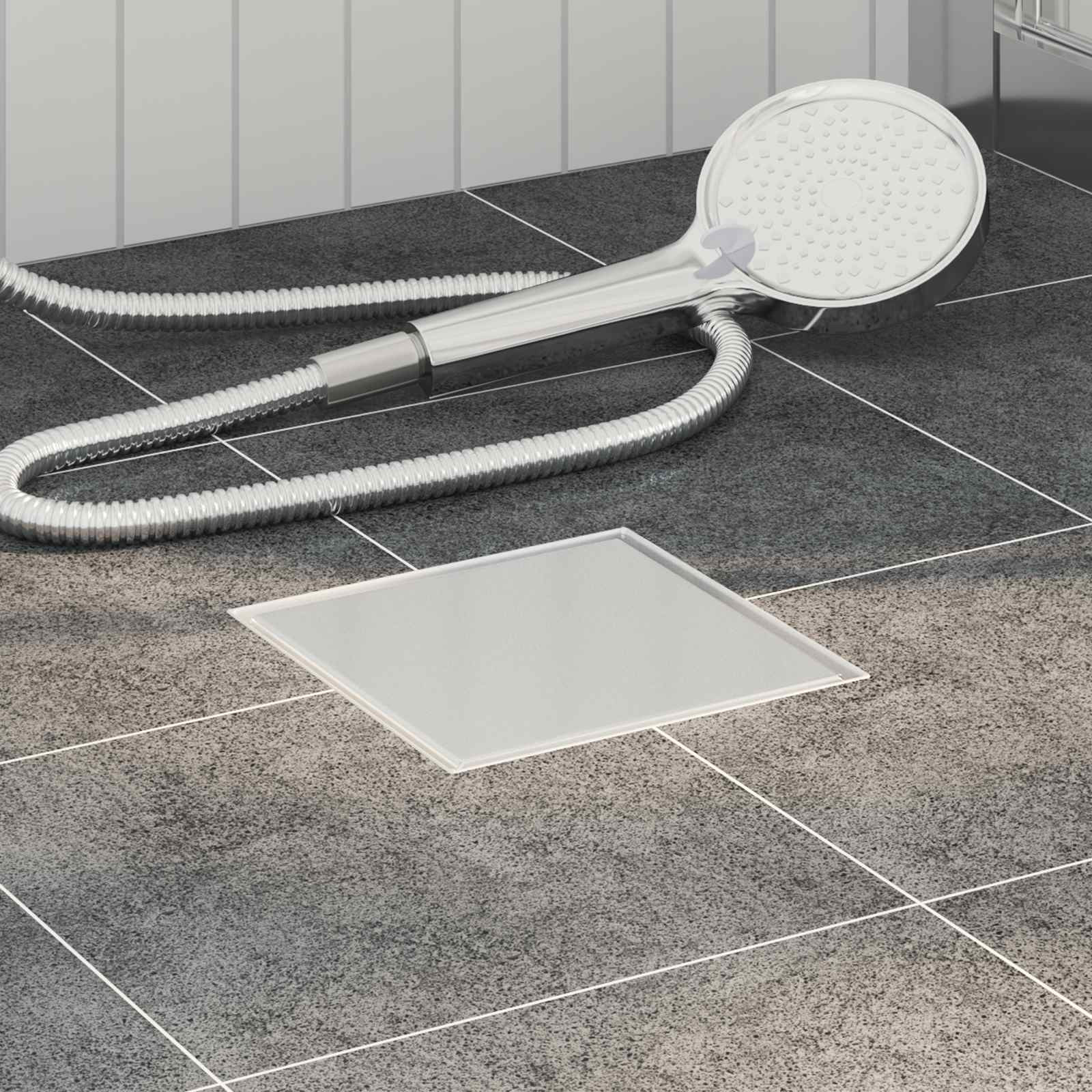 vidaXL 2 in 1 Duschabfluss Silber 20 x 20 cm Edelstahl 304