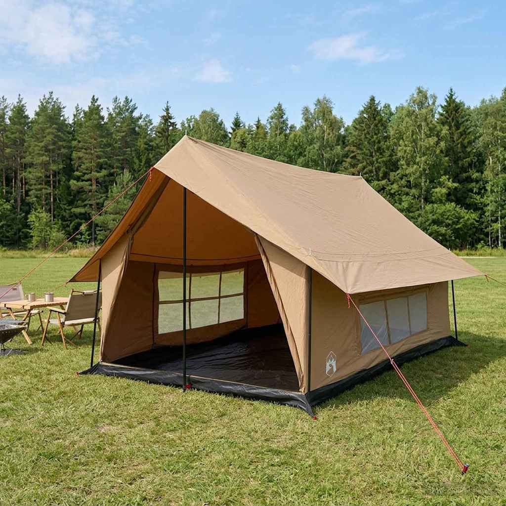 vidaXL Hütten-Zelt Braun 340 x 246 x 210 cm Polybaumwolle