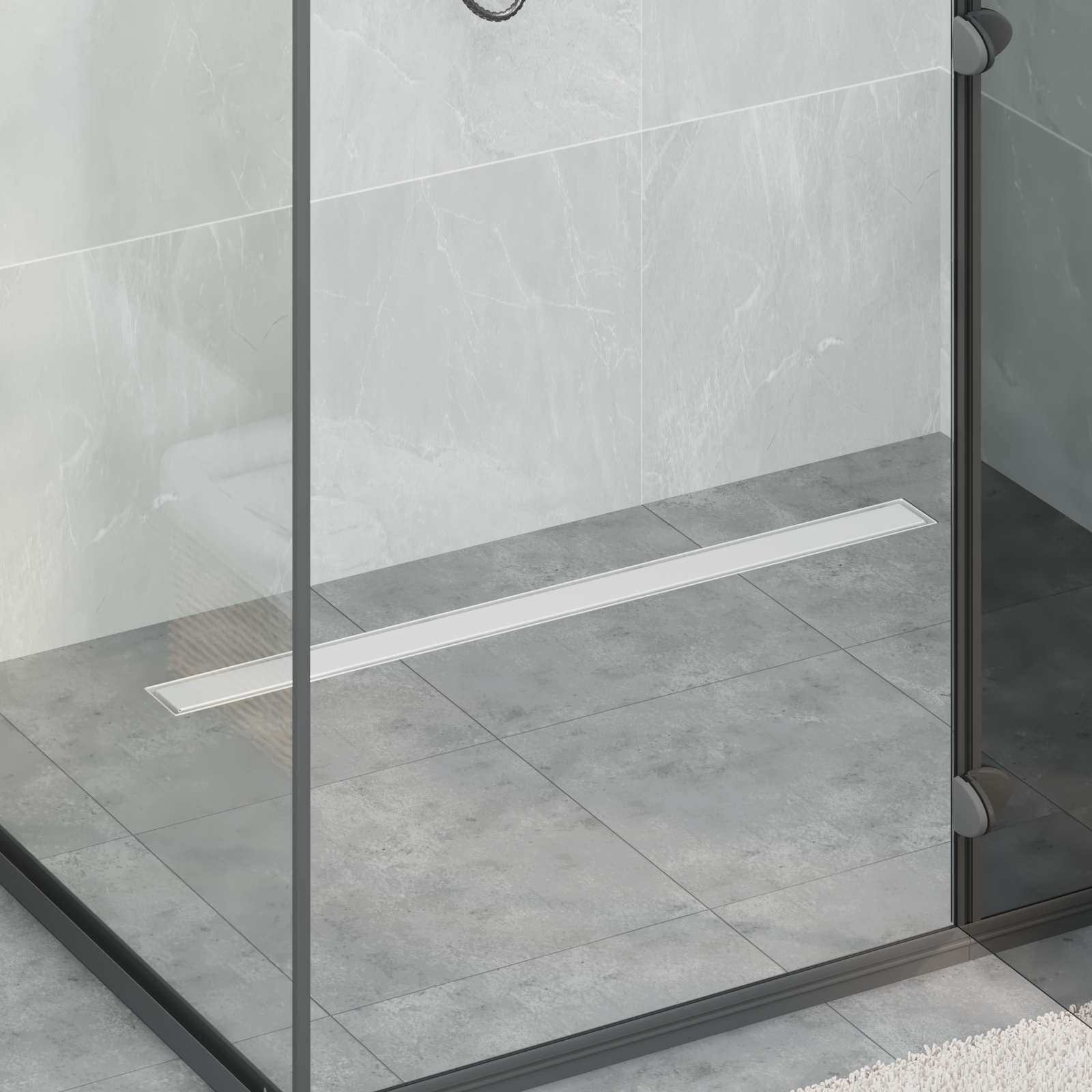 vidaXL 2 in 1 Duschabfluss Silber 100 cm Edelstahl 304