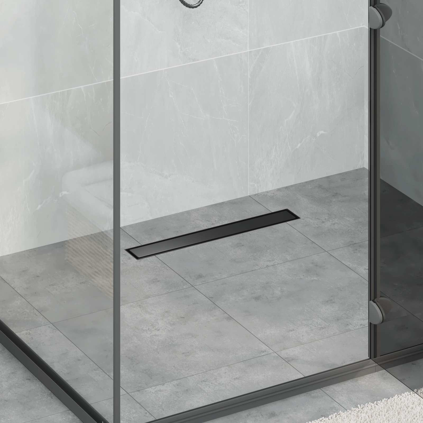 vidaXL 2 in 1 Duschabfluss Schwarz 60 cm Edelstahl 304