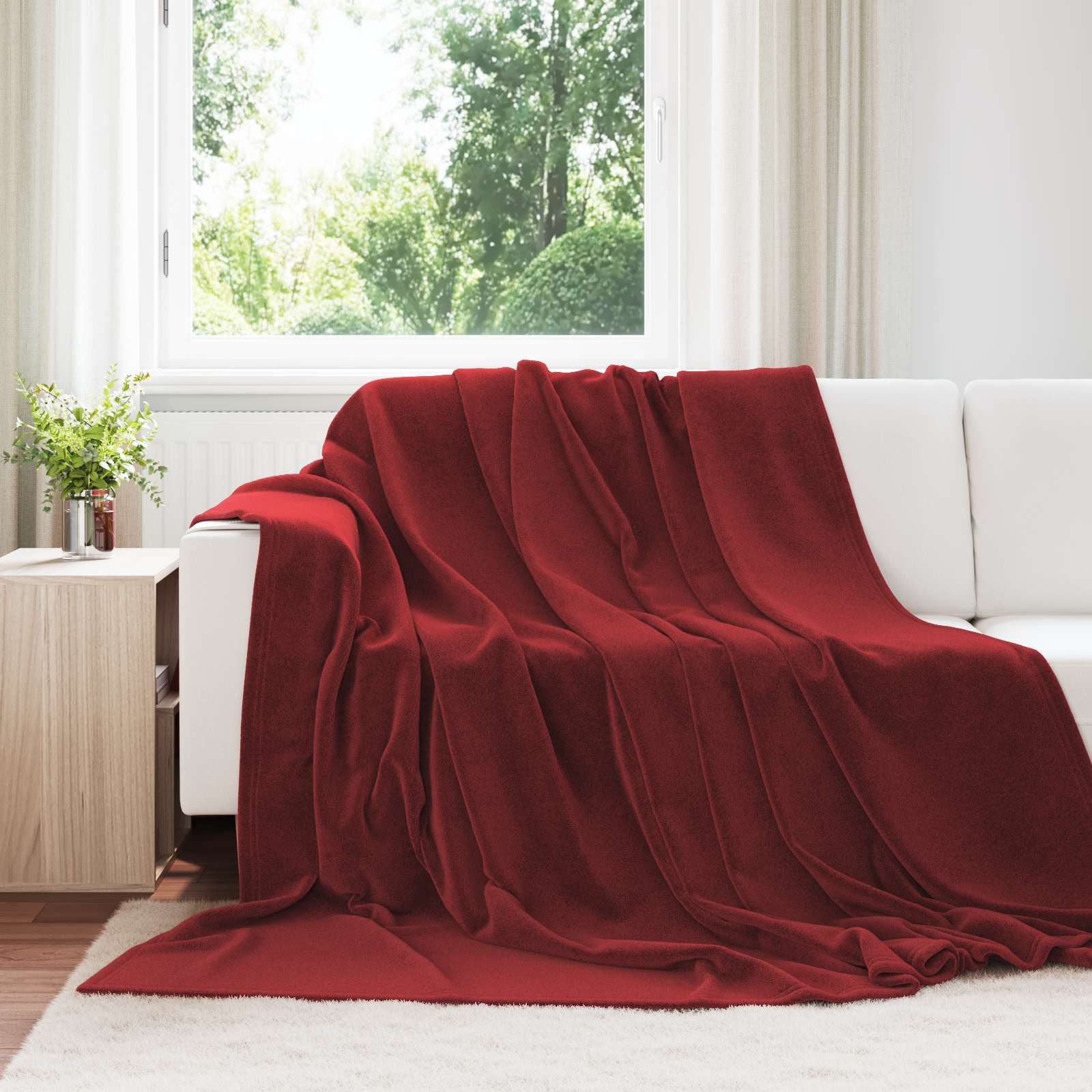 vidaXL Wohndecken 6 pcs Bordeauxrot 240 x 270 cm Fleece