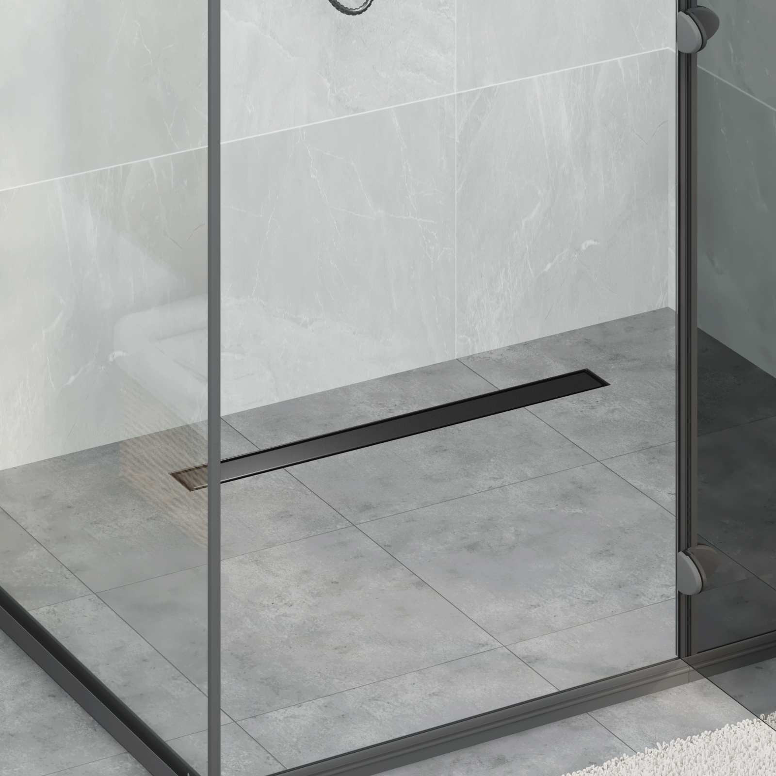 vidaXL 2 in 1 Duschabfluss Schwarz 80 cm Edelstahl 304
