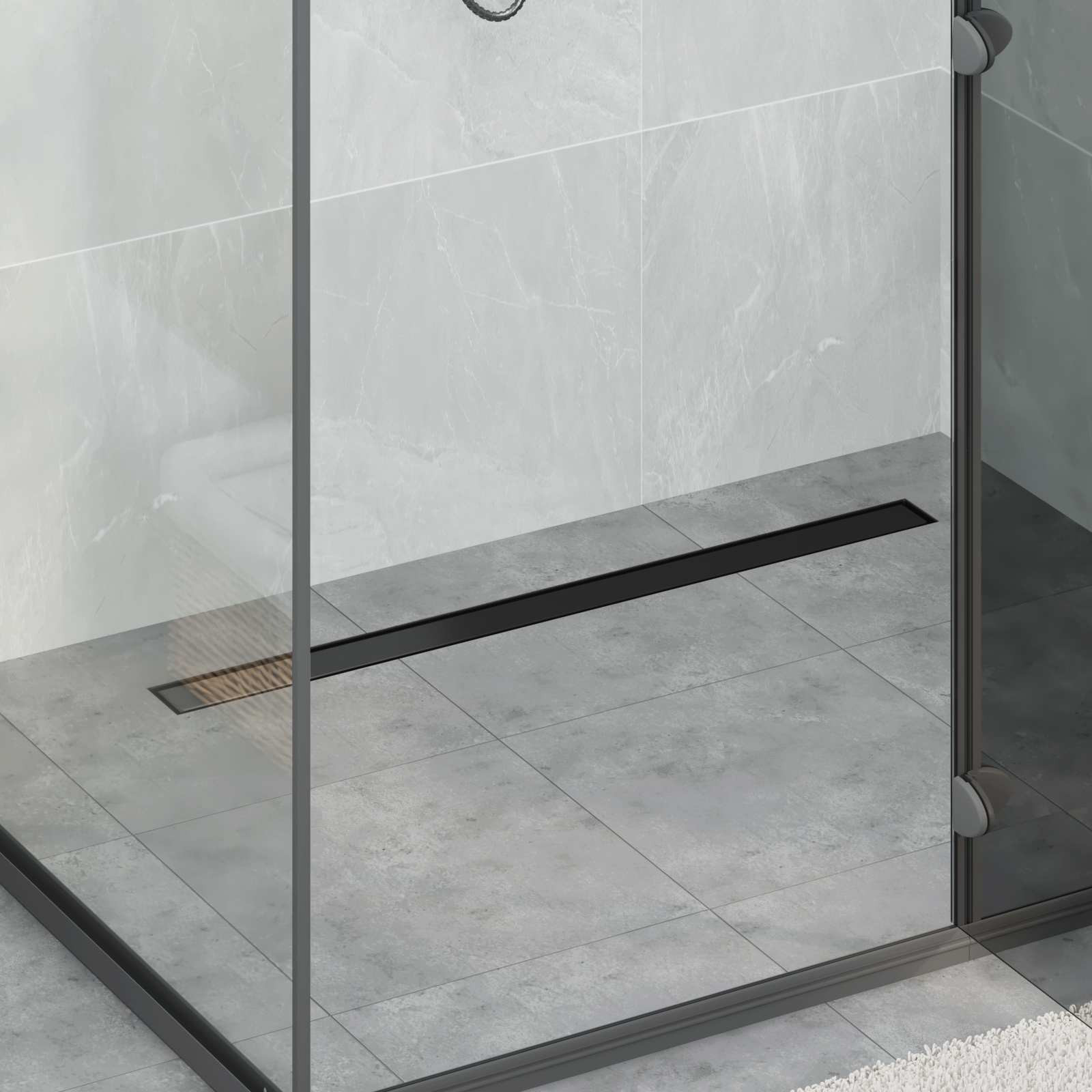 vidaXL 2 in 1 Duschabfluss Schwarz 100 cm Edelstahl 304