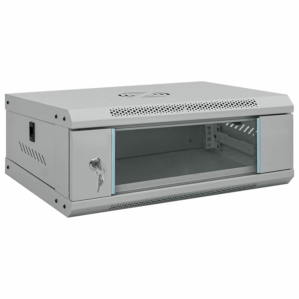 vidaXL Netzwerkschrank mit Speicher Grau 53 x 35 x 21 cm Stahl