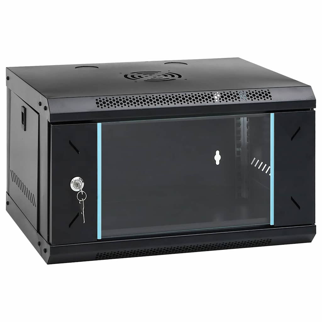 vidaXL Netzwerkschrank mit Speicher Schwarz 53 x 45 x 30 cm Stahl