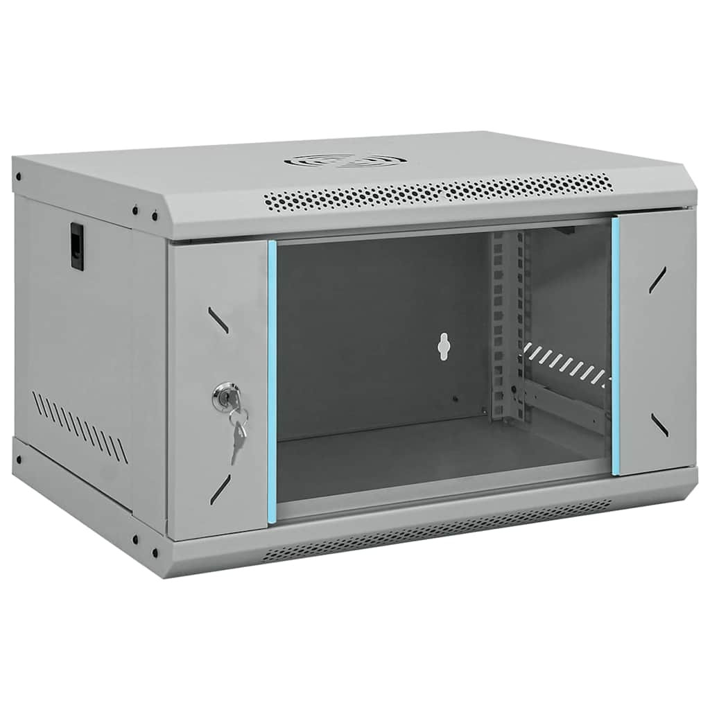 vidaXL Netzwerkschrank mit Speicher Grau 53 x 45 x 30 cm Stahl