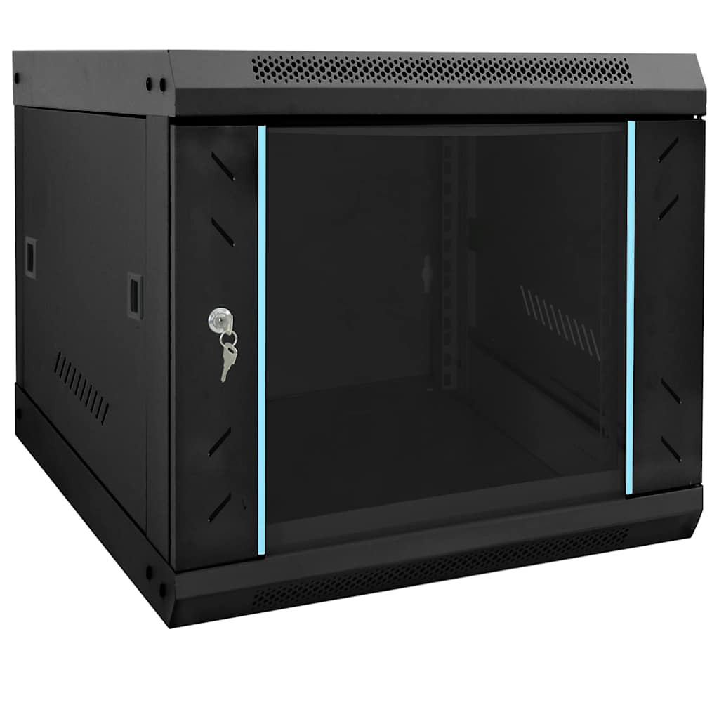 vidaXL Netzwerkschrank mit Speicher Schwarz 53 x 60 x 45 cm Stahl