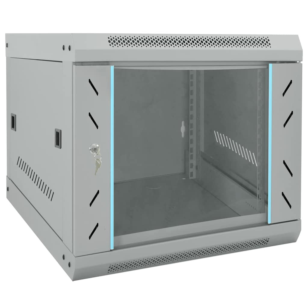 vidaXL Netzwerkschrank mit Speicher Grau 53 x 60 x 45 cm Stahl
