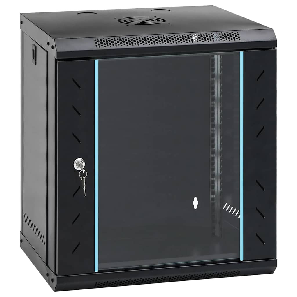 vidaXL Netzwerkschrank mit Speicher Schwarz 53 x 45 x 60 cm Stahl