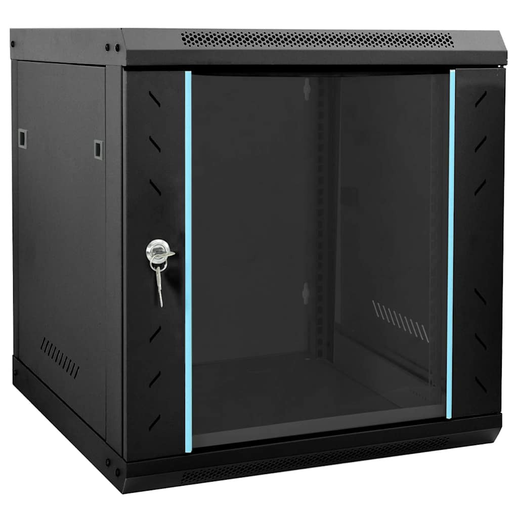 vidaXL Netzwerkschrank mit Speicher Schwarz 53 x 60 x 60 cm Stahl