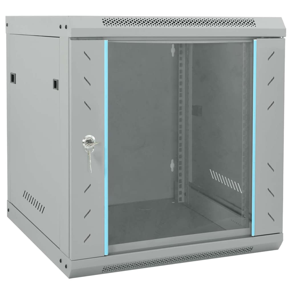 vidaXL Netzwerkschrank mit Speicher Grau 53 x 60 x 60 cm Stahl