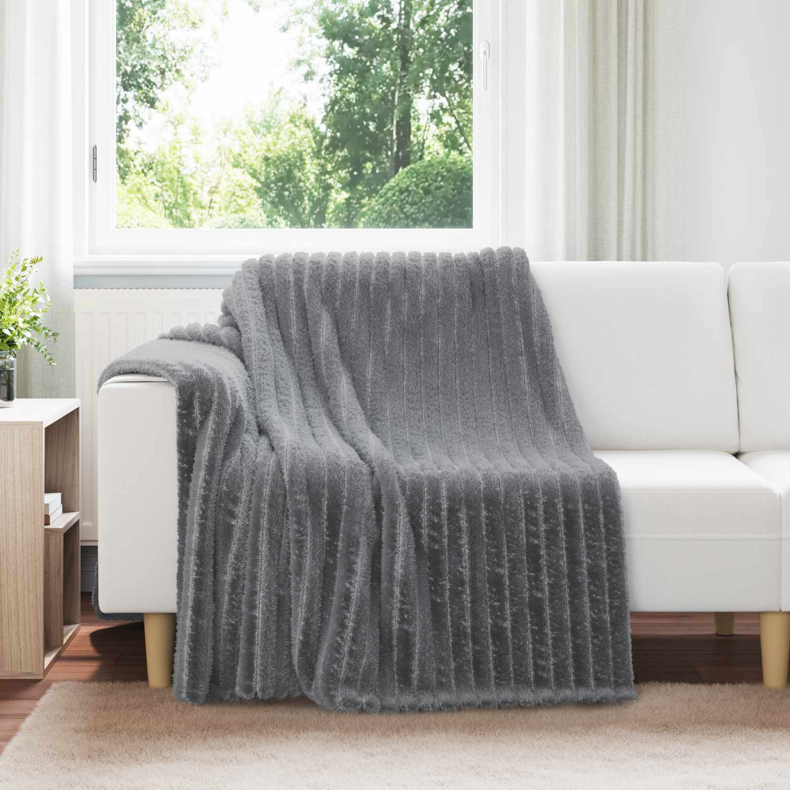 vidaXL Überwurfdecke Dunkelgrau 200 x 150 cm Fleece