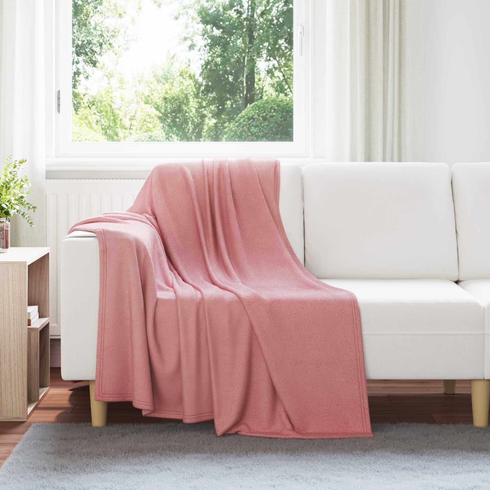 vidaXL Überwurfdecke Rosa 170 x 130 cm Fleece