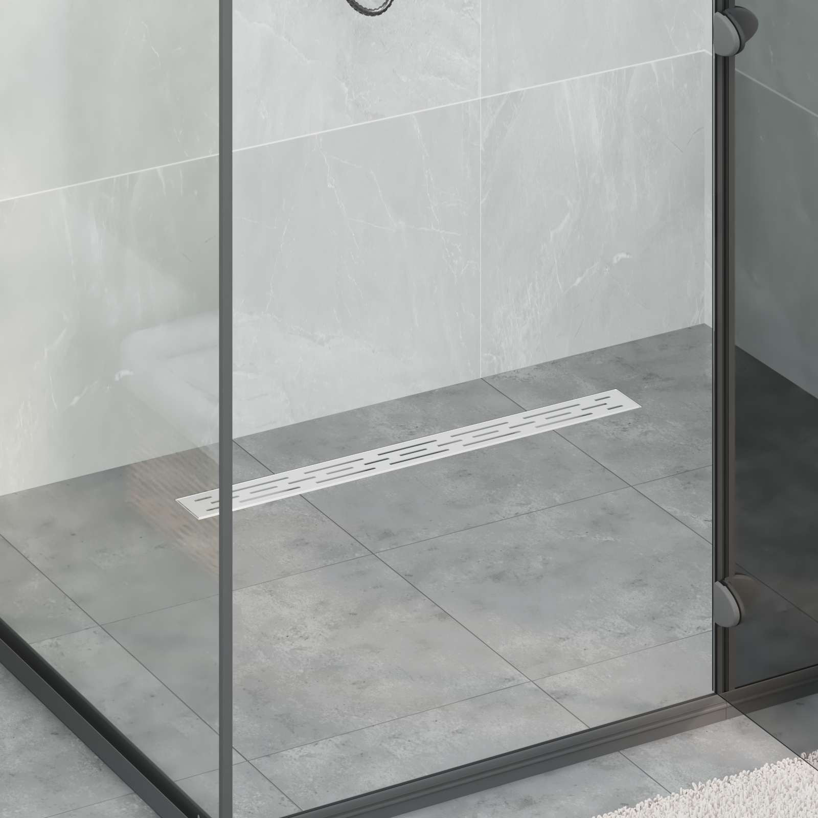 vidaXL Duschabfluss mit Liniendesign Silber 80 cm Edelstahl 304