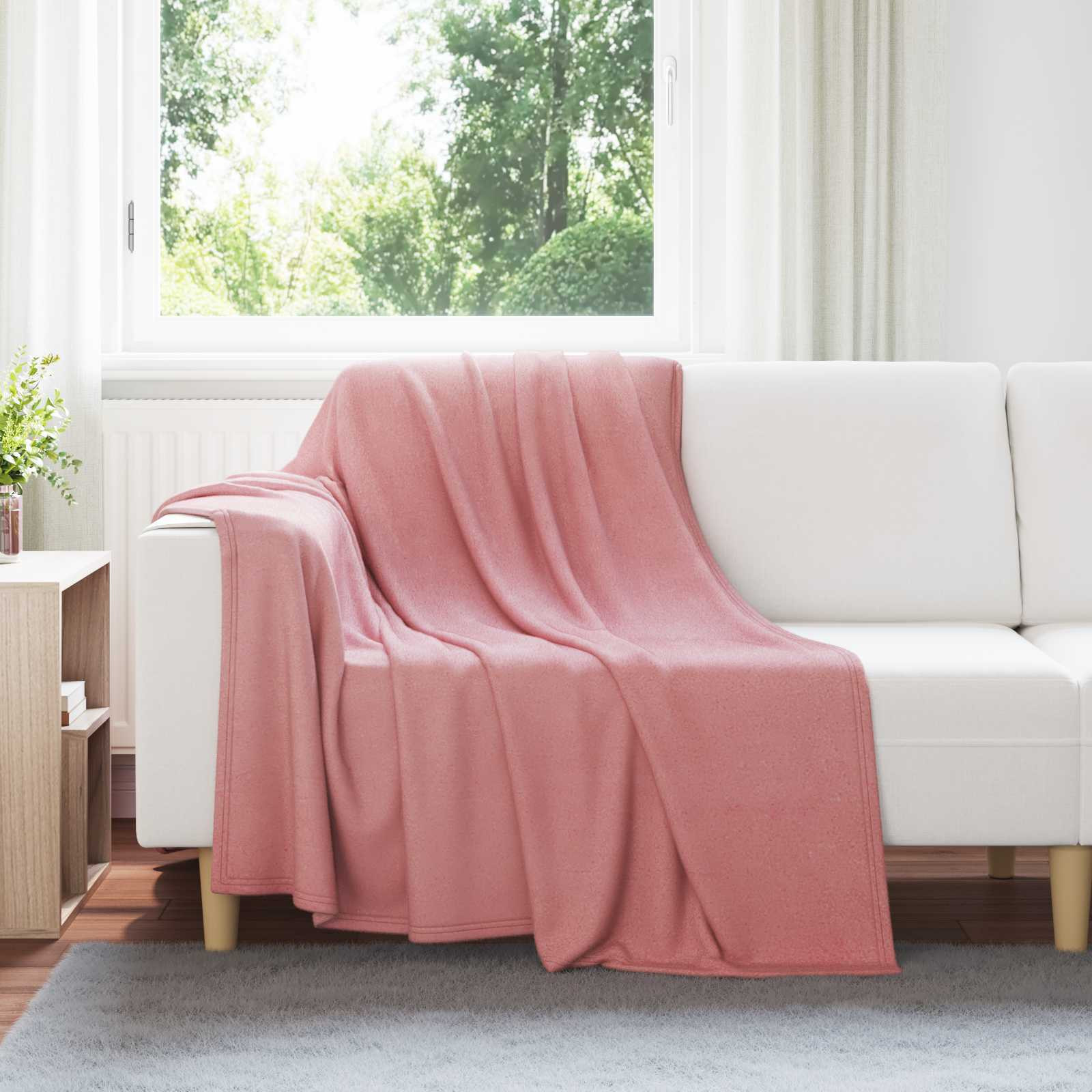 vidaXL Überwurfdecke Rosa 200 x 150 cm Fleece