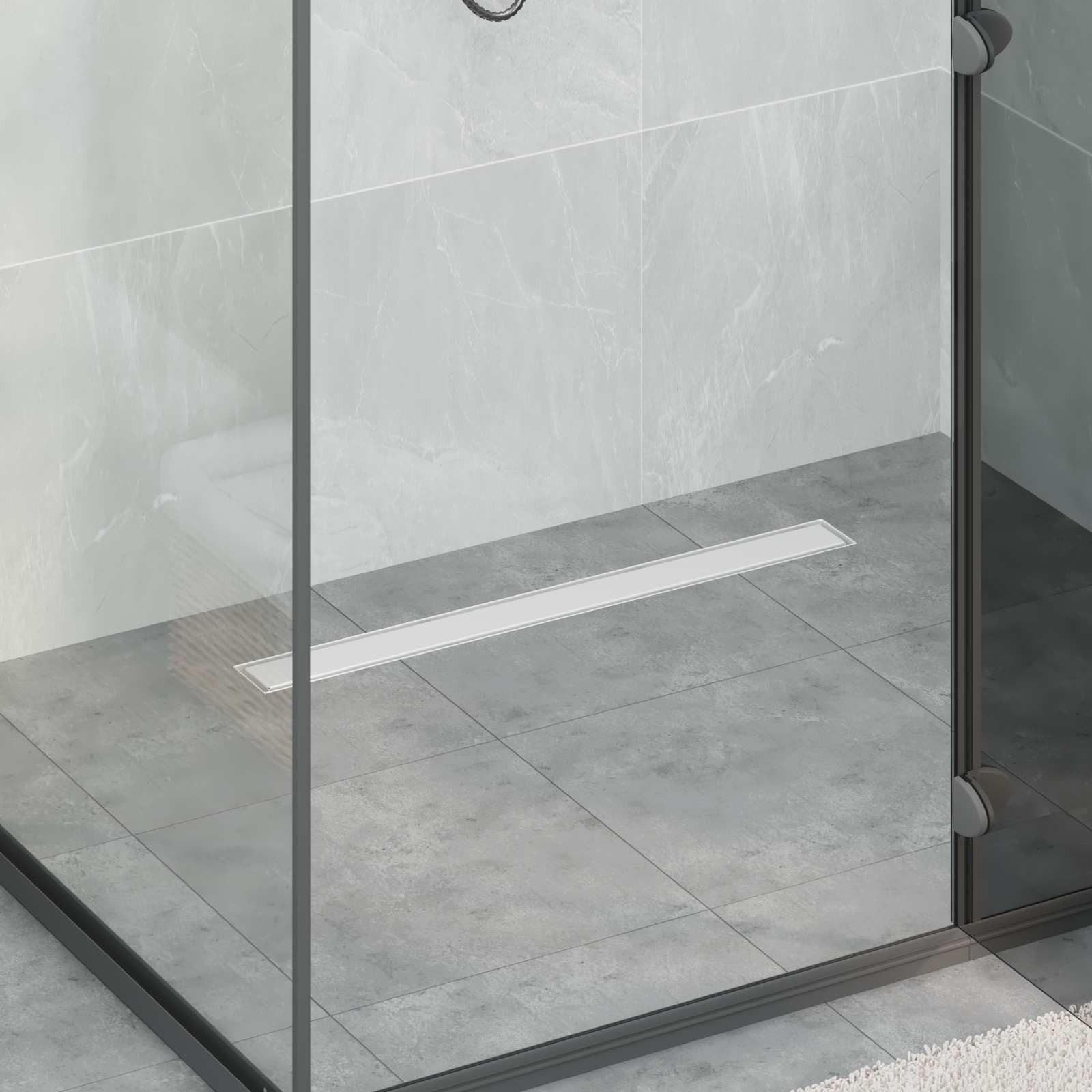 vidaXL Duschablauf 2-in-1 mit 360° Siphon Silber 70 cm Edelstahl 304