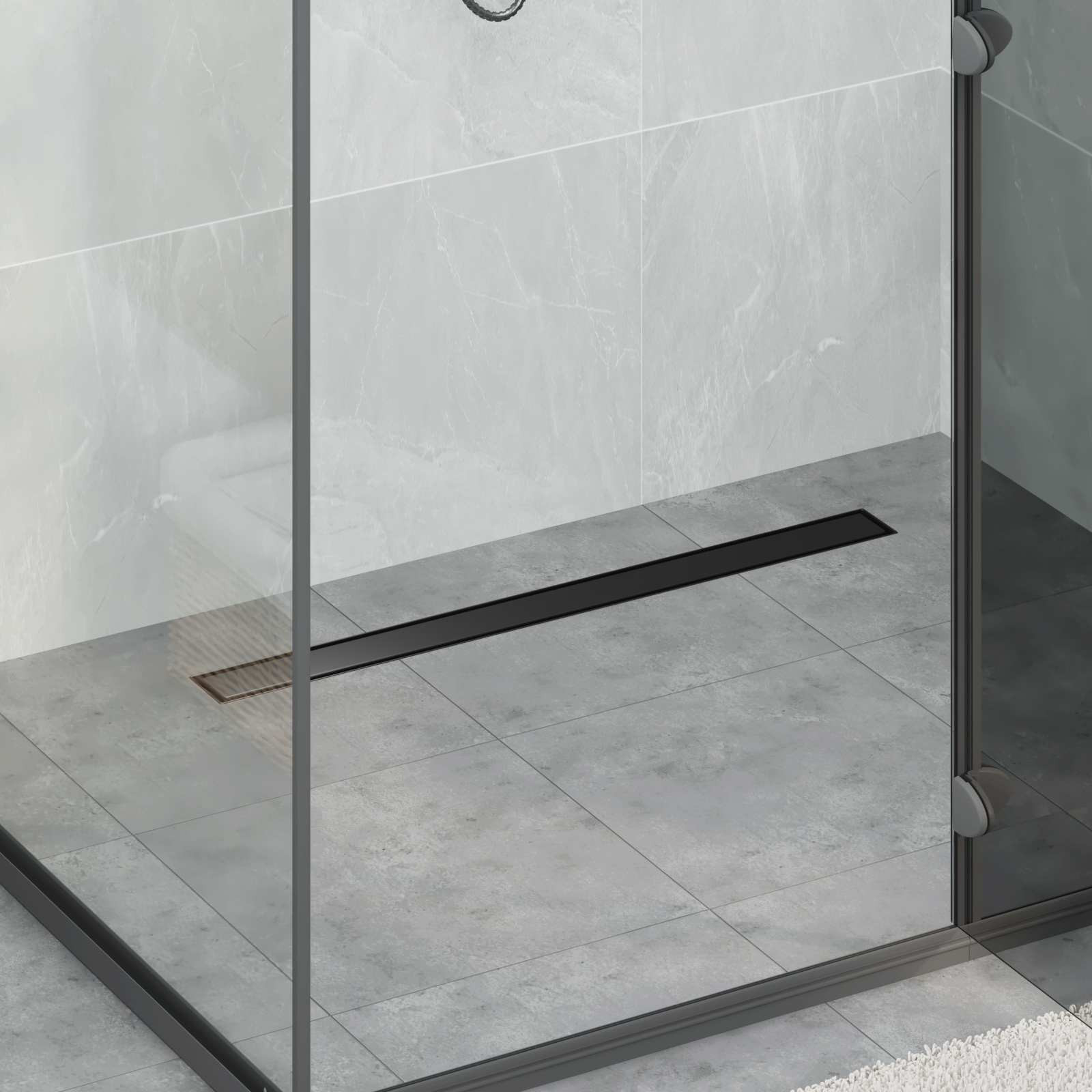 vidaXL Duschablauf 2-in-1 mit 360° Siphon Schwarz 80 cm Edelstahl 304