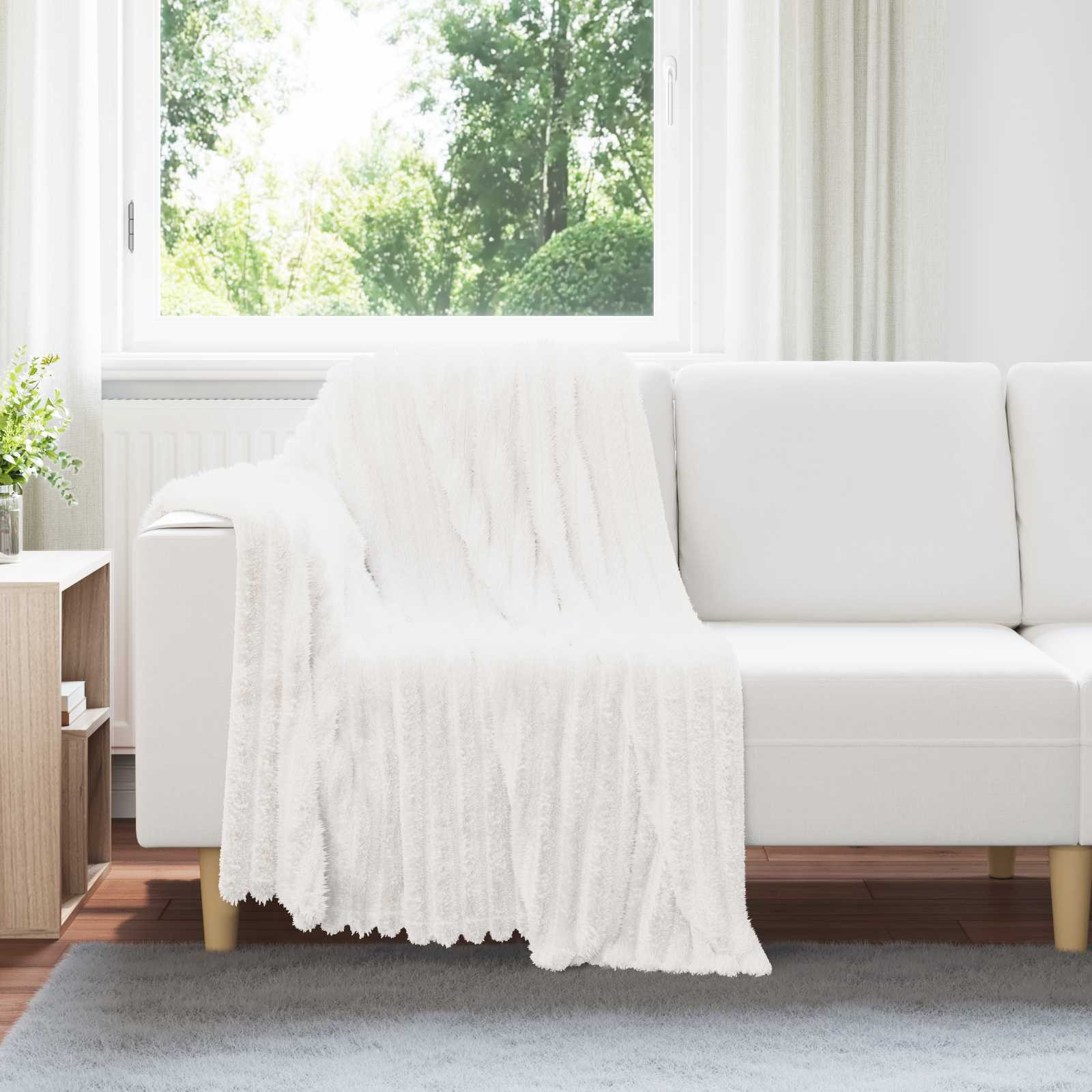 vidaXL Überwurfdecke Weiß 150 x 130 cm Fleece
