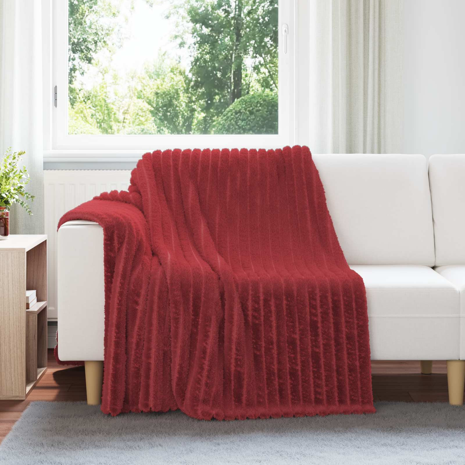 vidaXL Überwurfdecke Bordeauxrot 200 x 150 cm Fleece