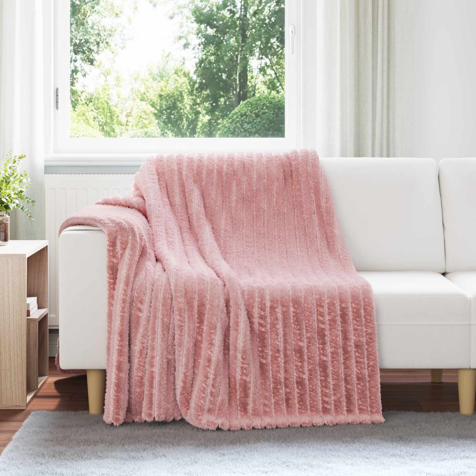 vidaXL Überwurfdecke Rosa 200 x 150 cm Fleece