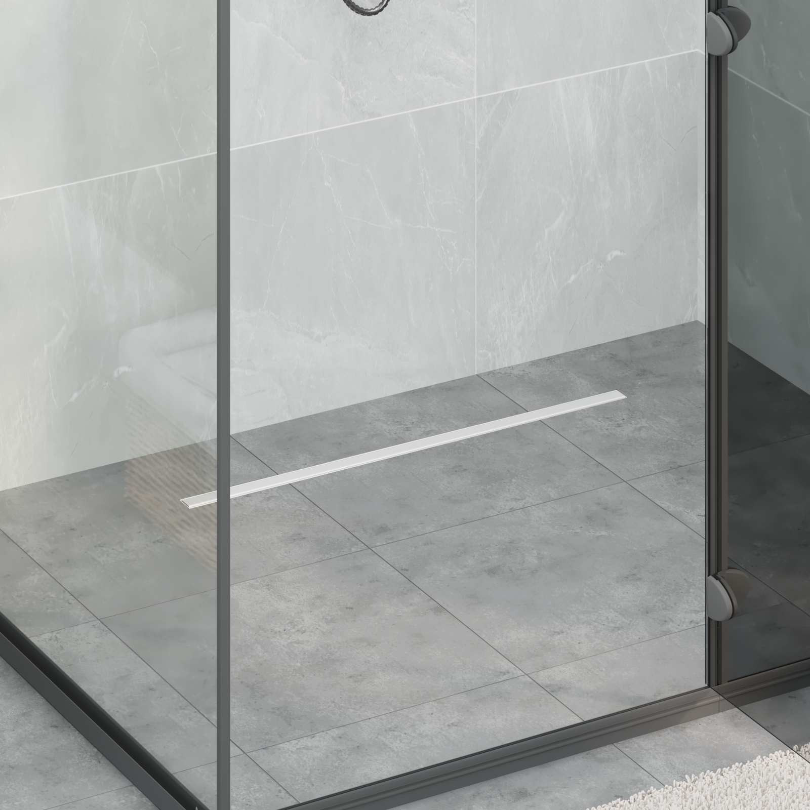 vidaXL 360° Duschablauf mit slim Modell Silber 70 cm Edelstahl 304